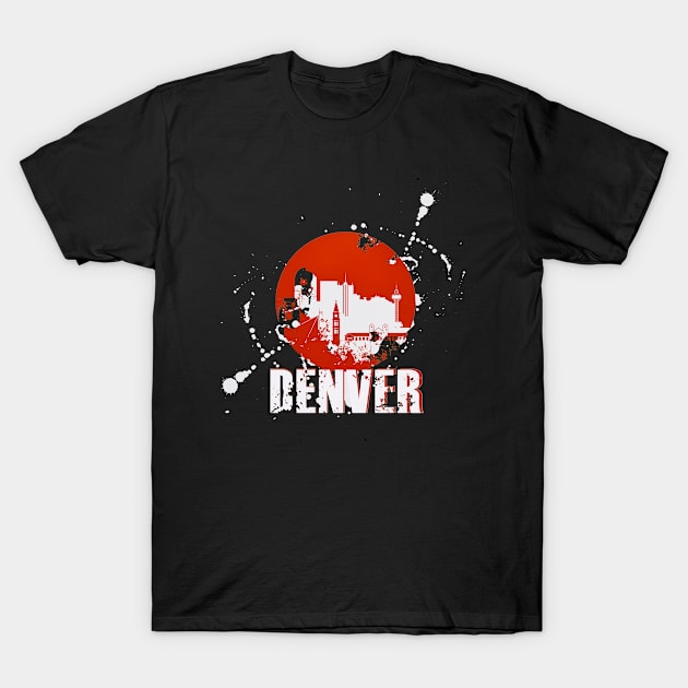 Denver skyline T-Shirt by DimDom